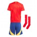 Echipament fotbal Spania Tricou Acasa European 2024 pentru copii maneca scurta (+ Pantaloni scurti)